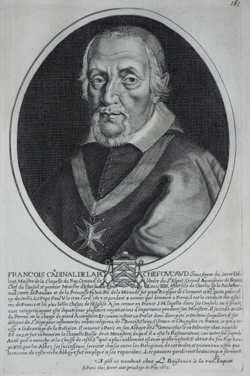 Print - Francois Cardinal de la Rochefoucaud