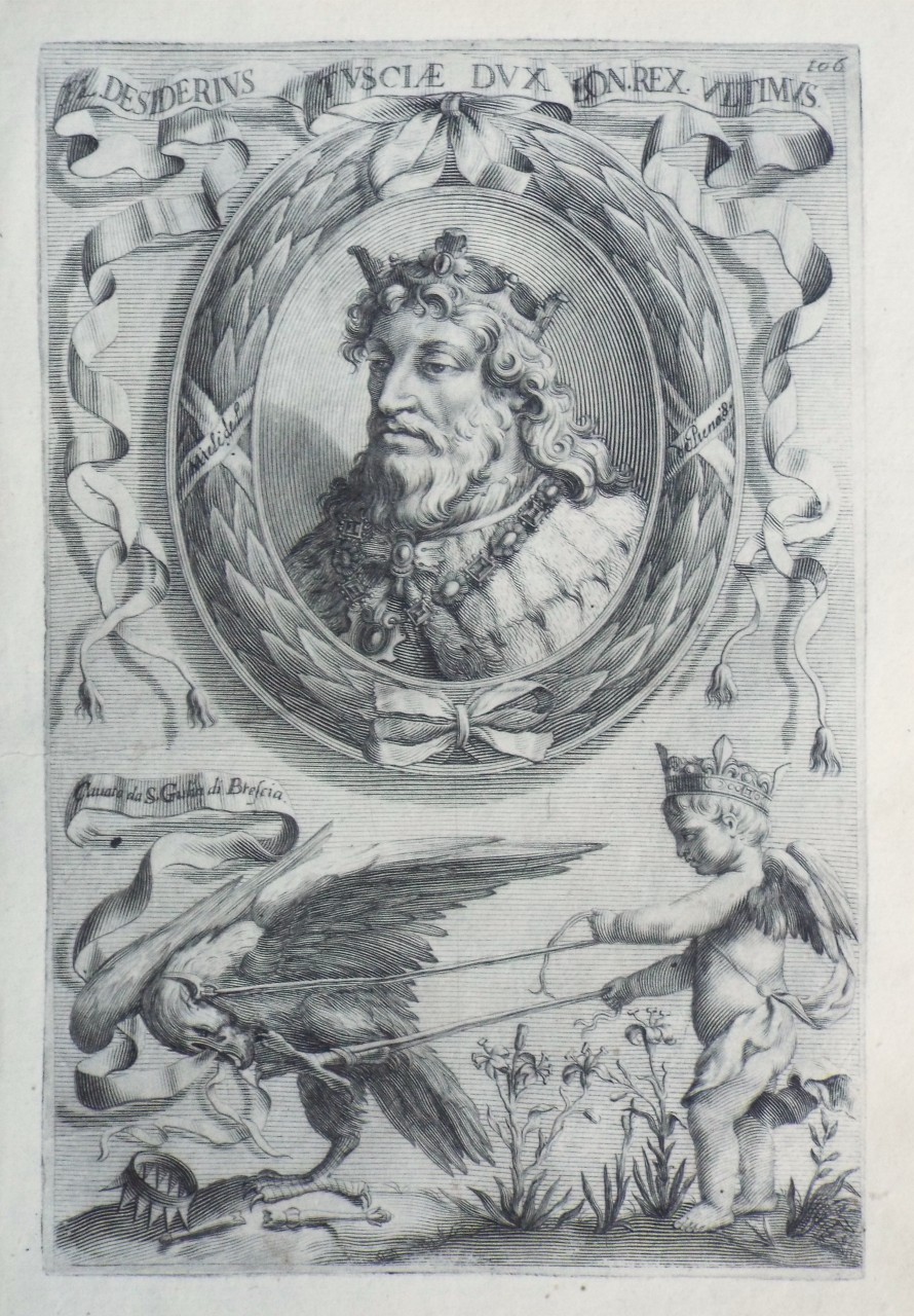 Print - Fl. Desiderius Tusciae Dux Lon. Rex. Ultimus. 
Canato da S. Gulia di Brescia. - De