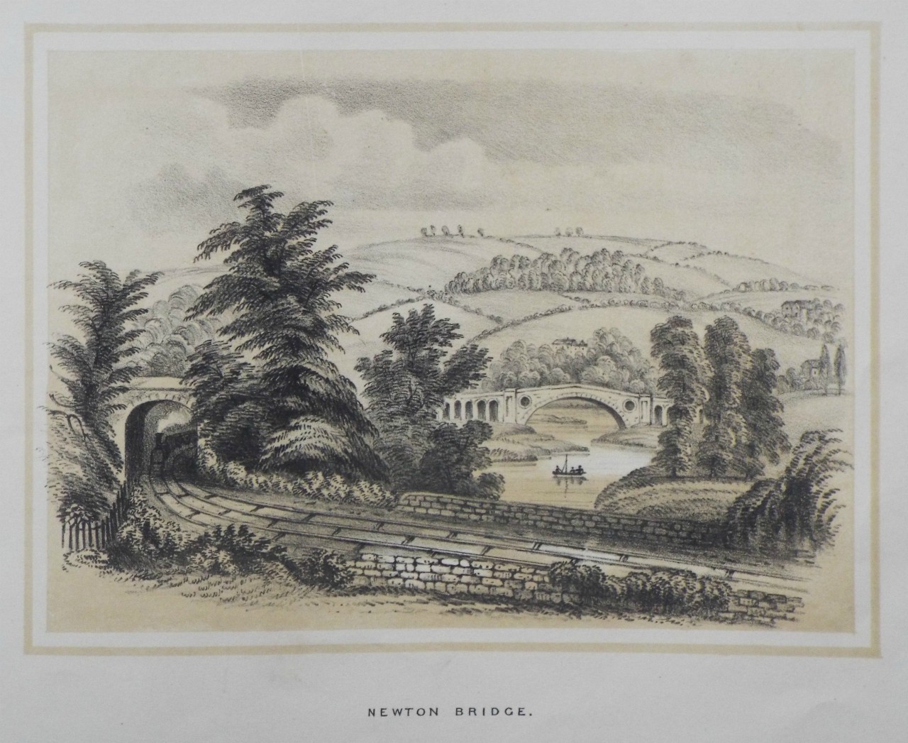 Lithograph - Newton Bridge.