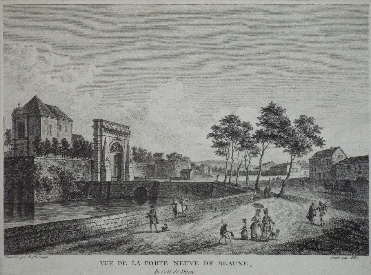 Print - Vue de la Porte Neuve de Beaune, du Cote de Dijon. - 