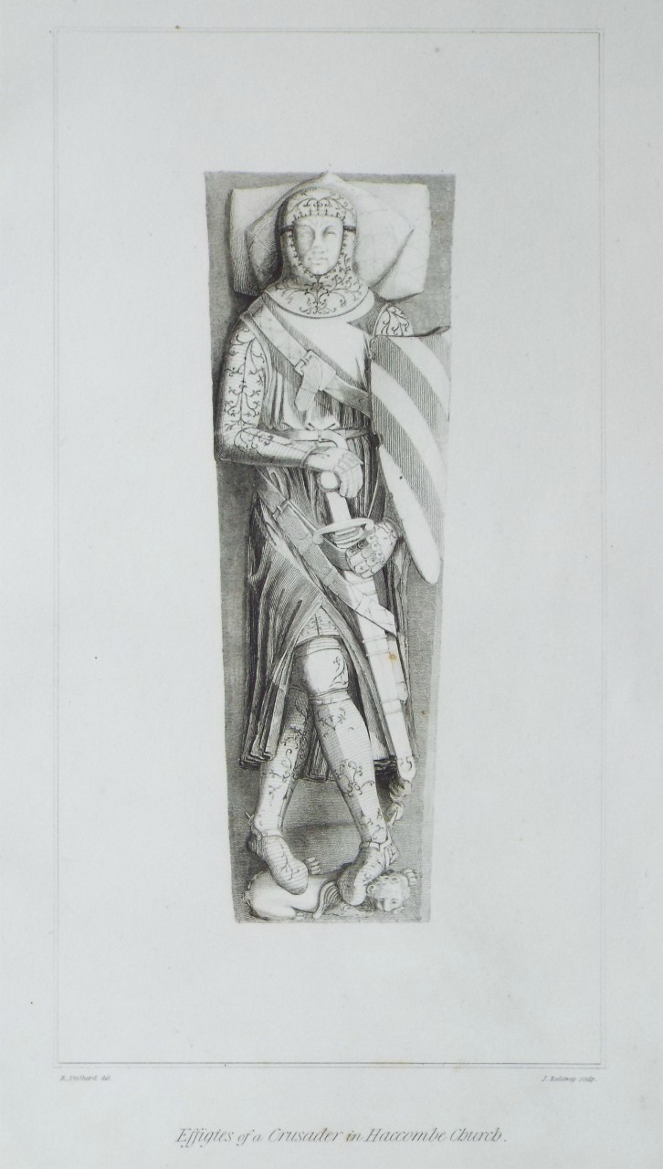 Print - Effigies of a Crusader in Haccombe Church. - Radaway