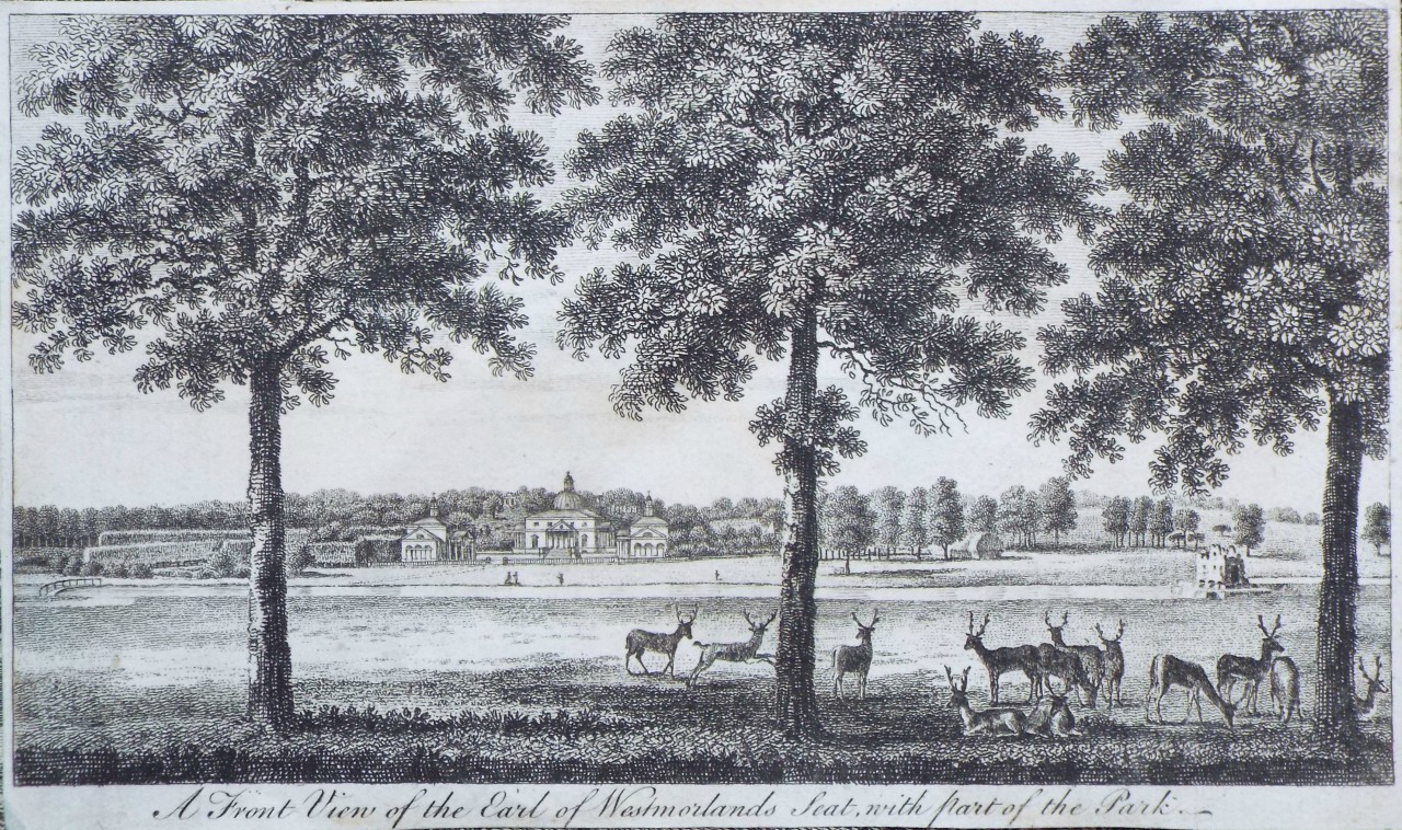 Print - A View of the Earl of Westmoreland's Seat in the County of Kent.