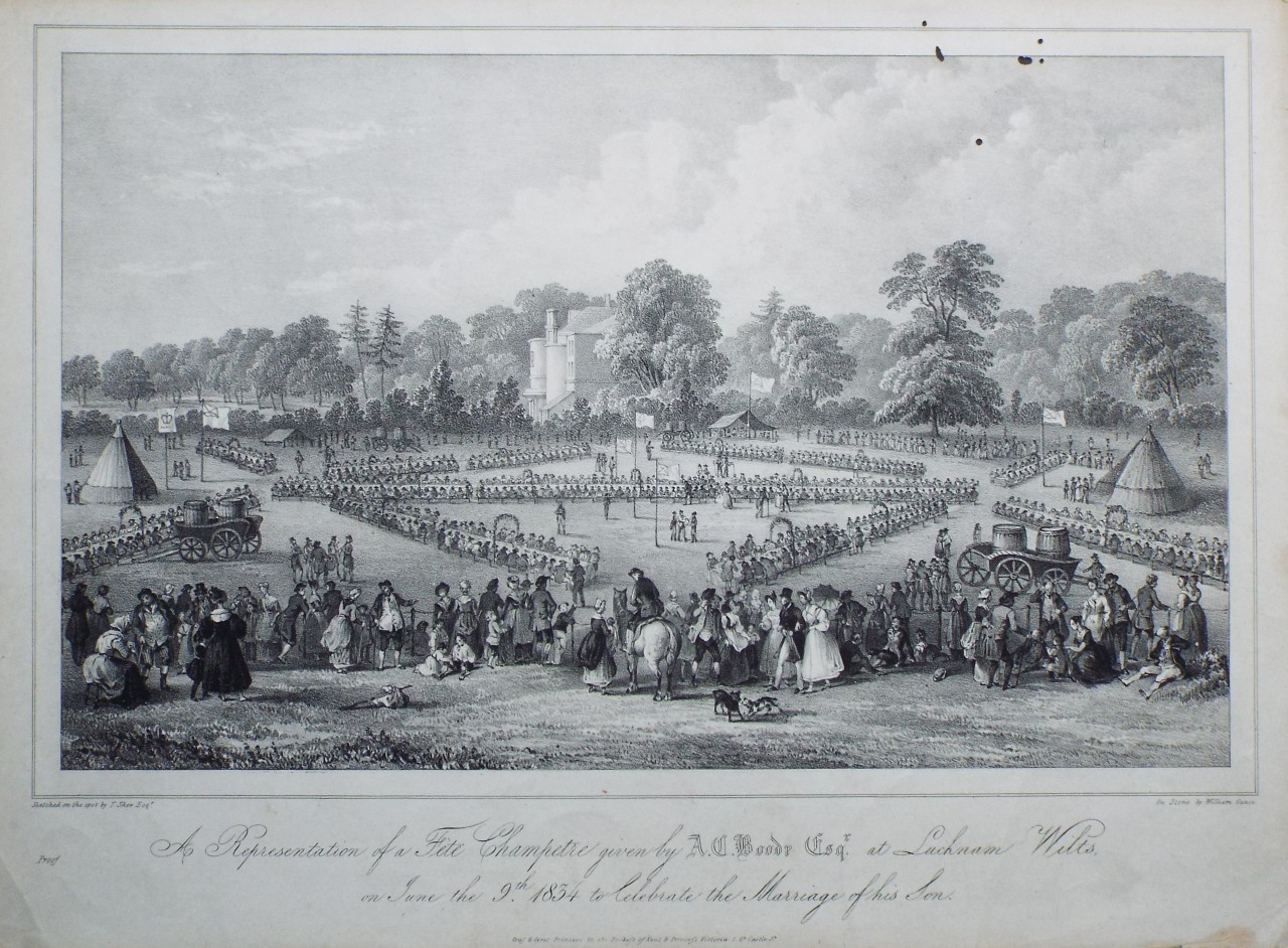 Lithograph - A Representation of a Fete Champetre... - Gauci