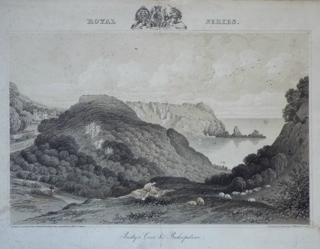 Lithograph - Ansty's Cove & Bishopstowe. Royal Series. - Newman