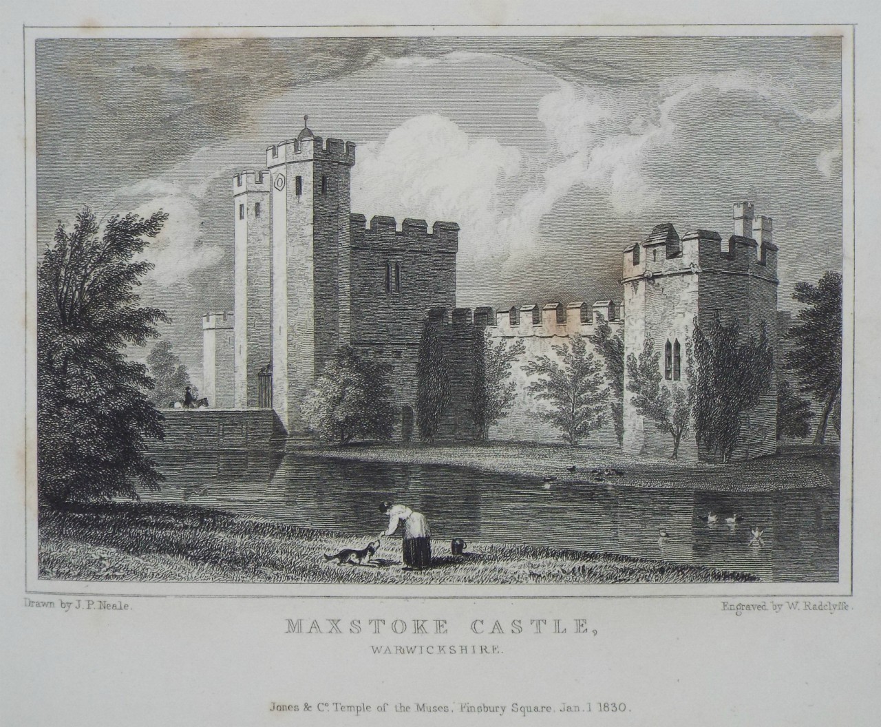 Print - Maxtoke Castle, Warwickshire. - Radclyffe
