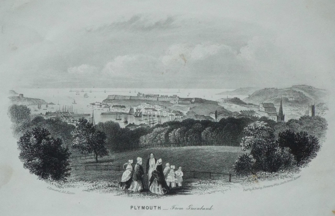 Print - Plymouth - From Greenbank.