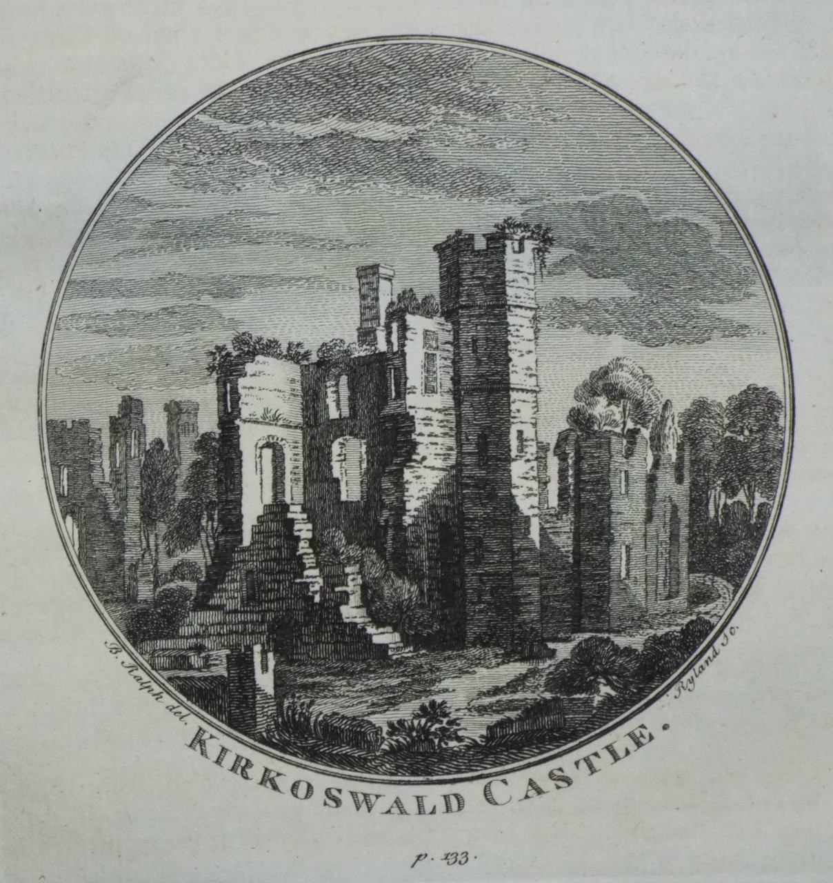 Print - Kirkoswald Castle p.133. - Ryland