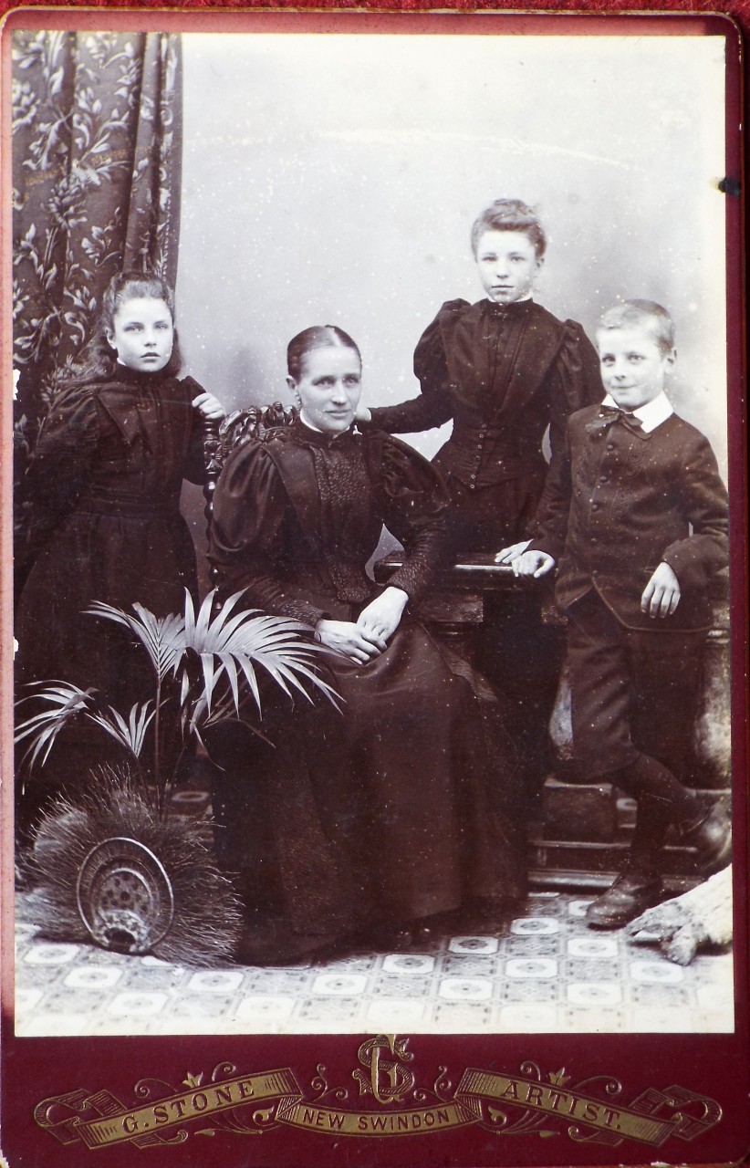 Photograph - Family group - mother, son and two daughters