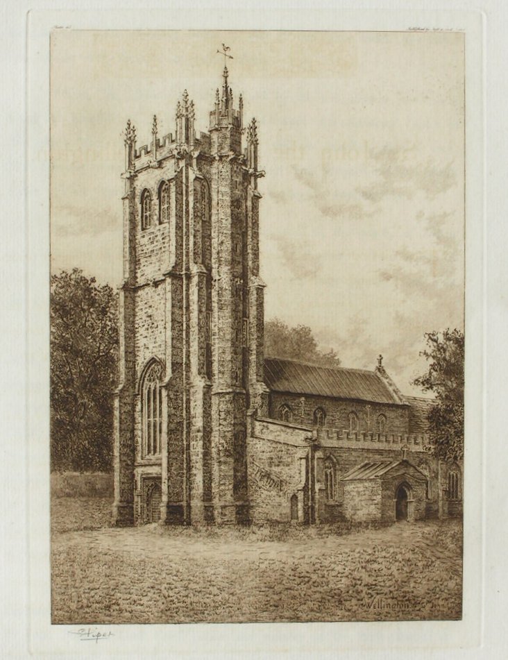 Etching - St. John the Baptist, Wellington - Piper