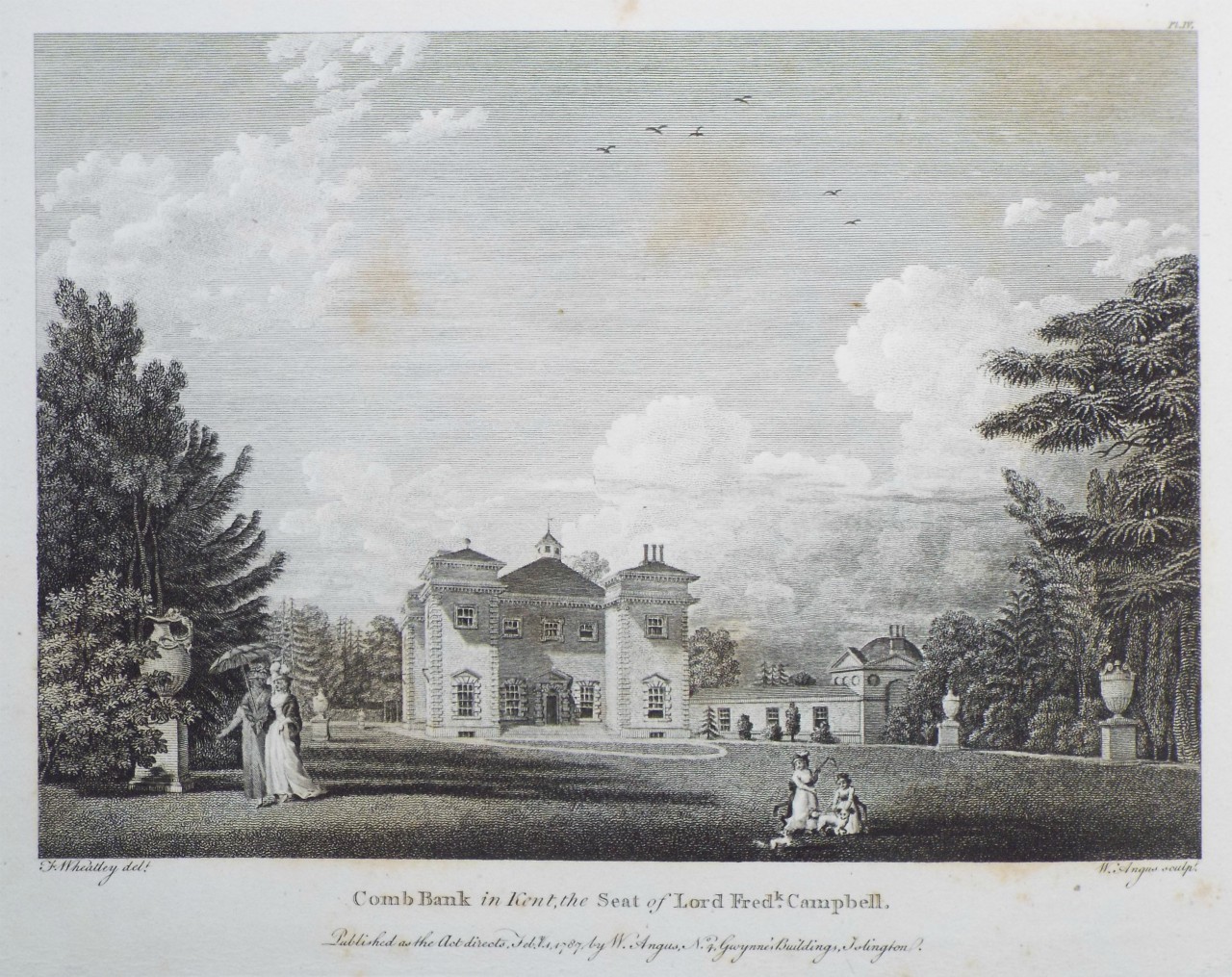 Print - Comb Bank in Kent, the Seat of Lord Fredk. Campbell. - Angus