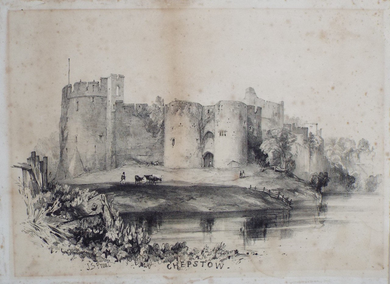 Lithograph - Chepstow Castle - Prout