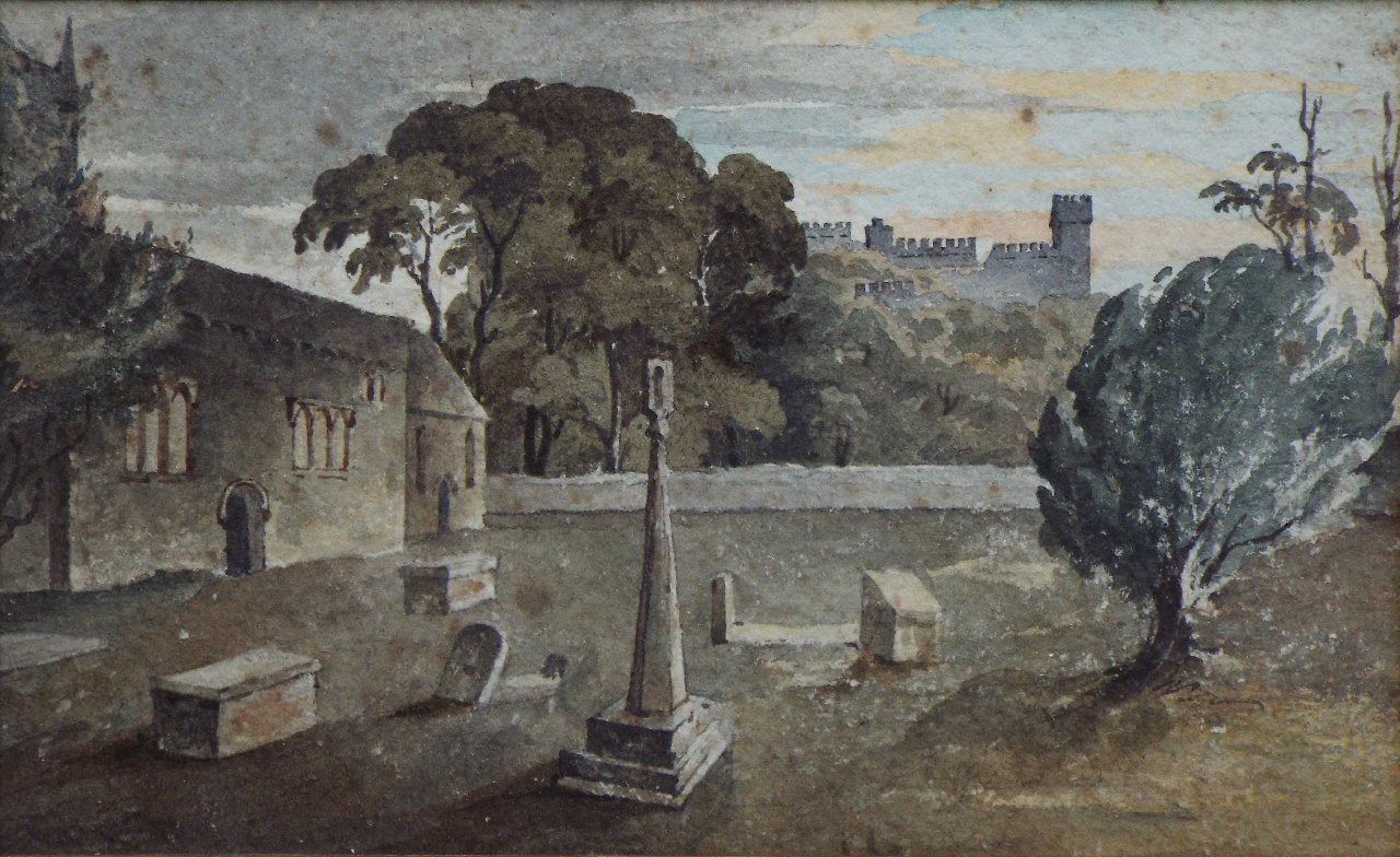 Watercolour - St. Donat's Church & Castle