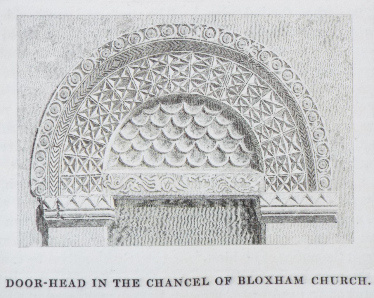 Print - Door-head in the Chancel of Bloxham Church.