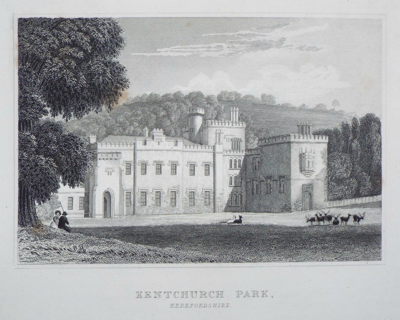 Print - Kentchurch Park, Herefordshire. - Castle
