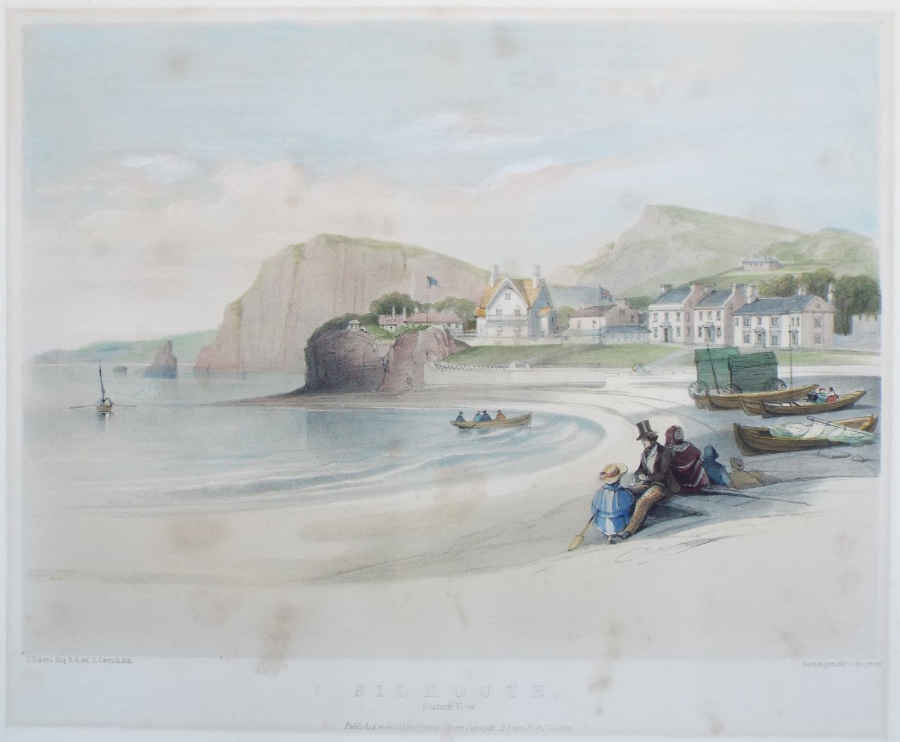 Lithograph - Sidmouth Western View. - Carrick