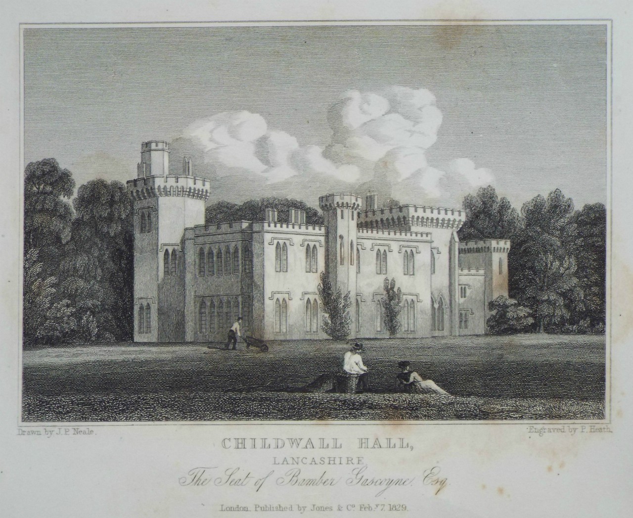 Print - Childwall Hall, Leicestershire. The Seat of Bamber Gascoyne, Esqr. - Heath