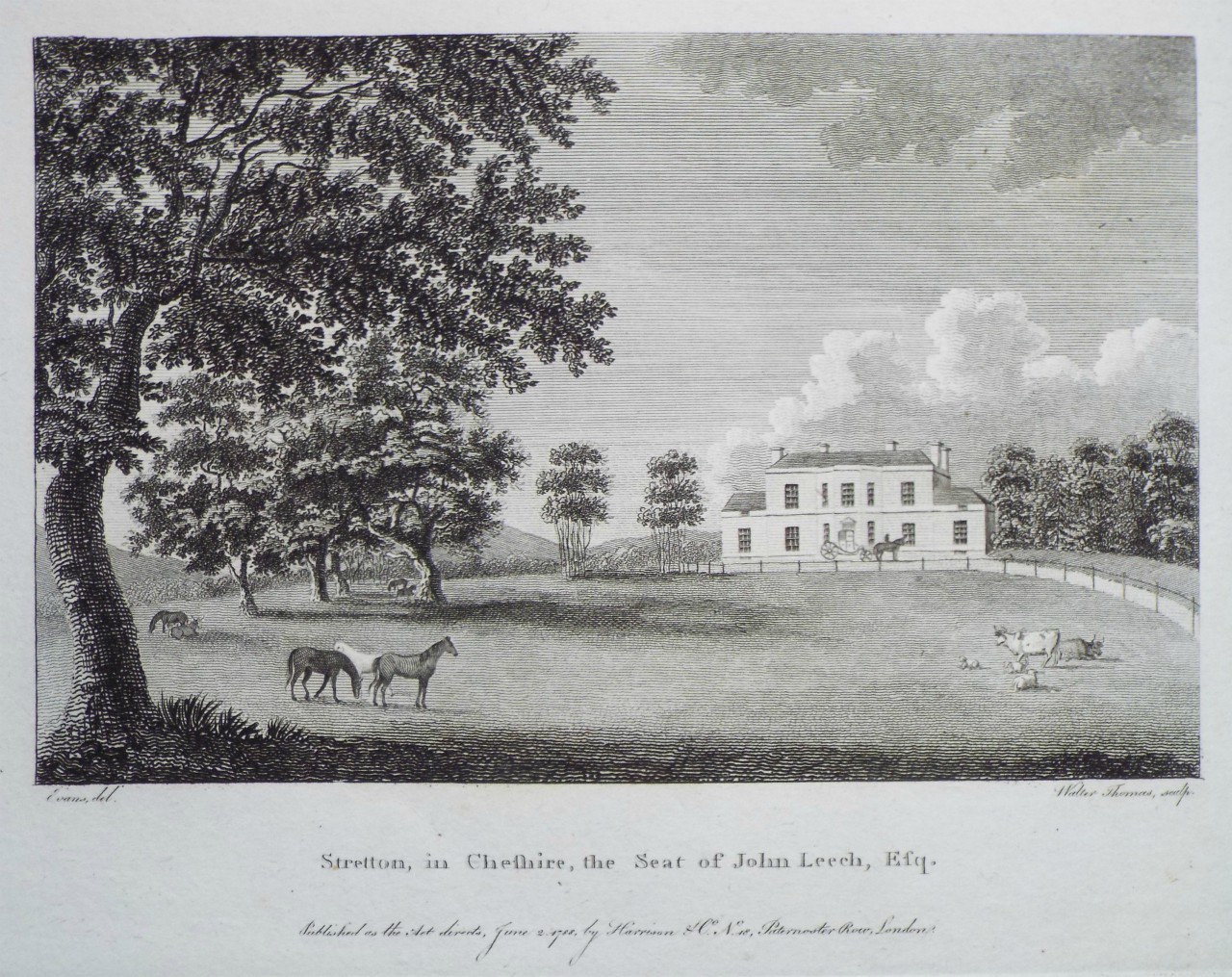 Print - Stretton, in Cheshire, the Seat of John Leech, Esq. - Thomas