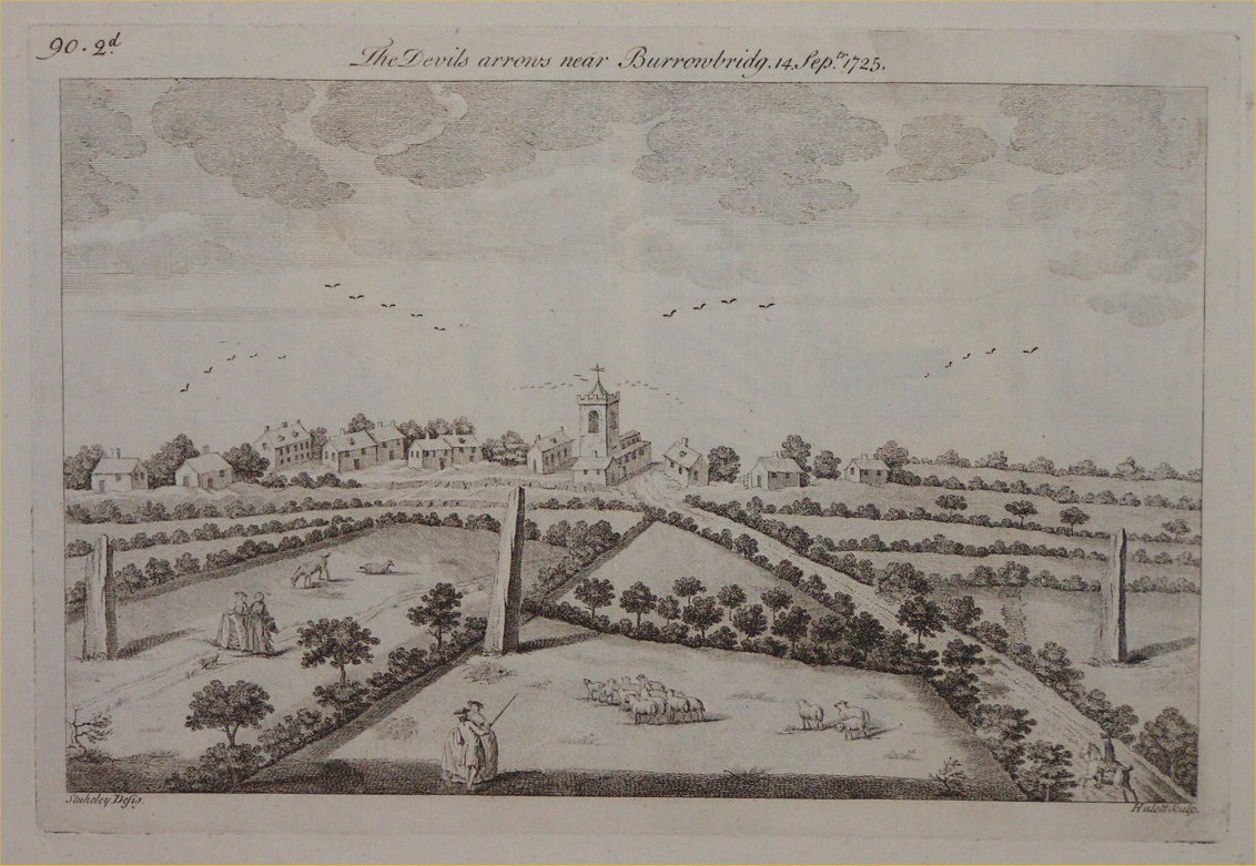 Print - The Devils arrows near Burrowbridge 14 Sep 1725 - 