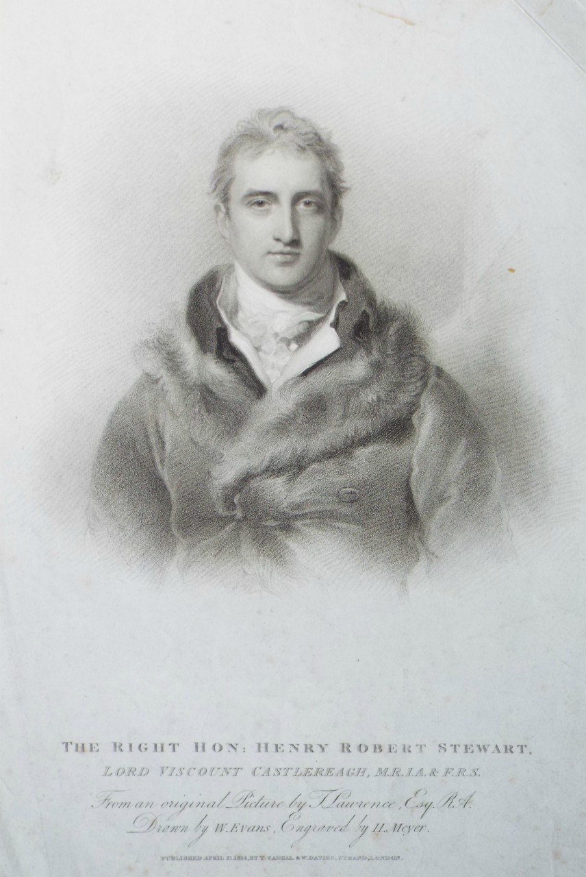 Lithograph - The Rt. Hon. Henry Robert Stewart, Lord Viscount Castlereagh - Meyer