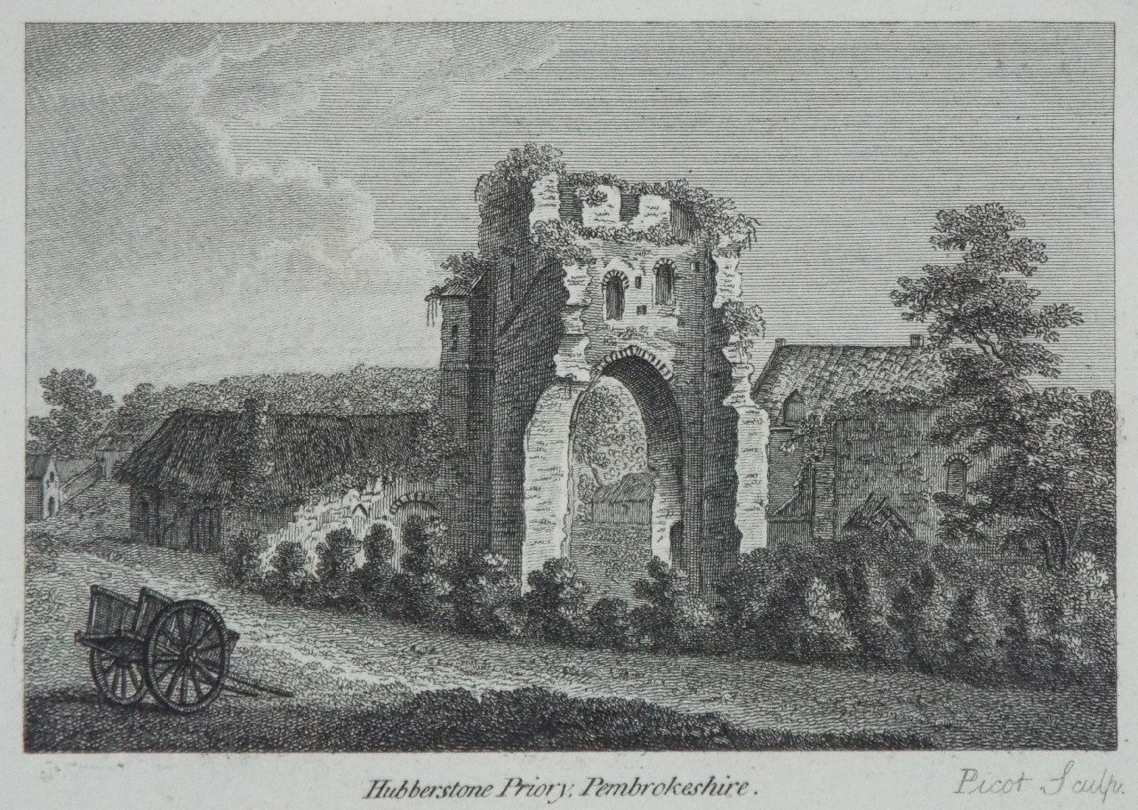 Print - Hubberstone Priory, Pembrokeshire. - 