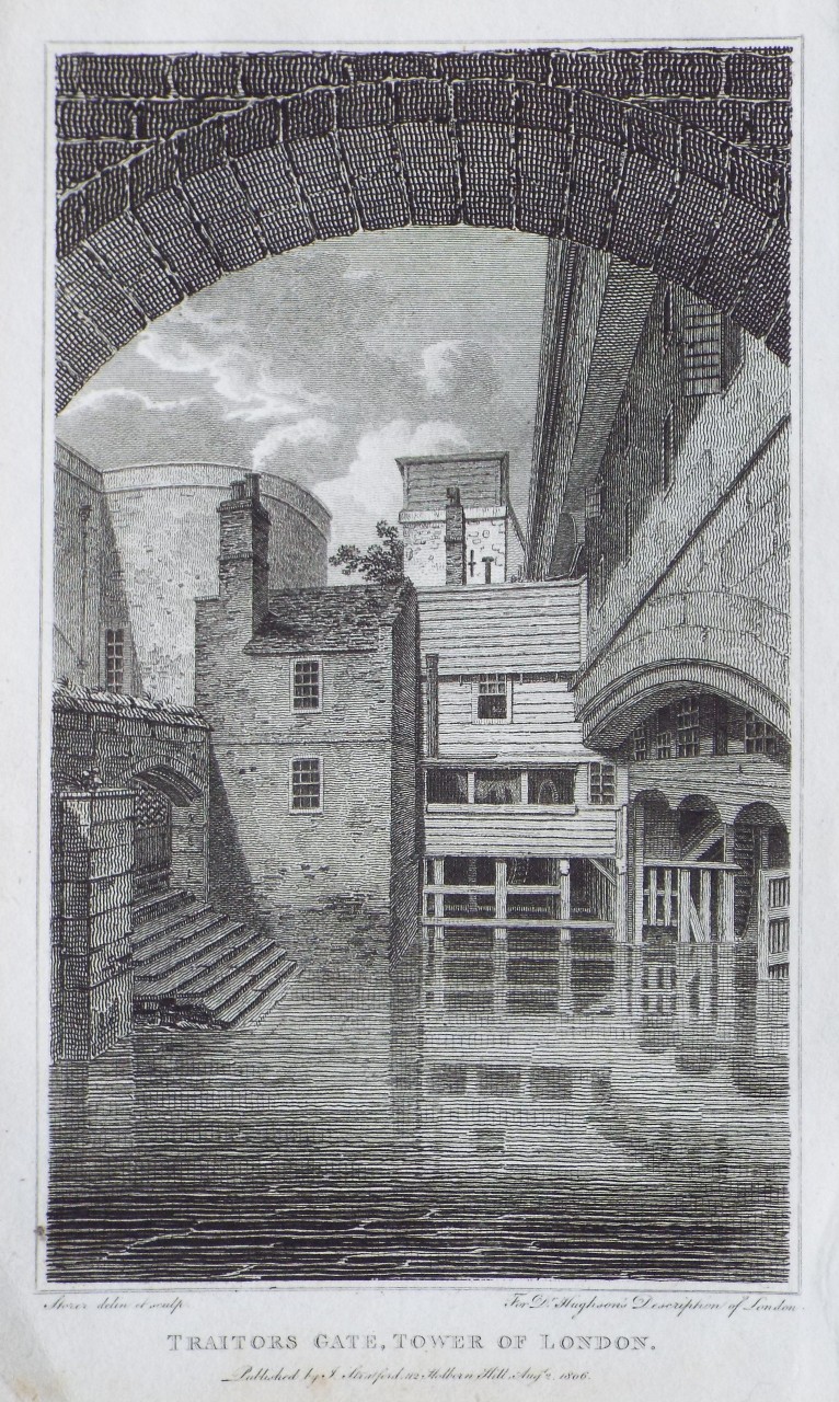 Print - Traitors Gate, Tower of London. - 