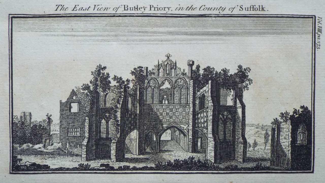 Print - The East View of Butley Priory, in then the County of Suffolk.