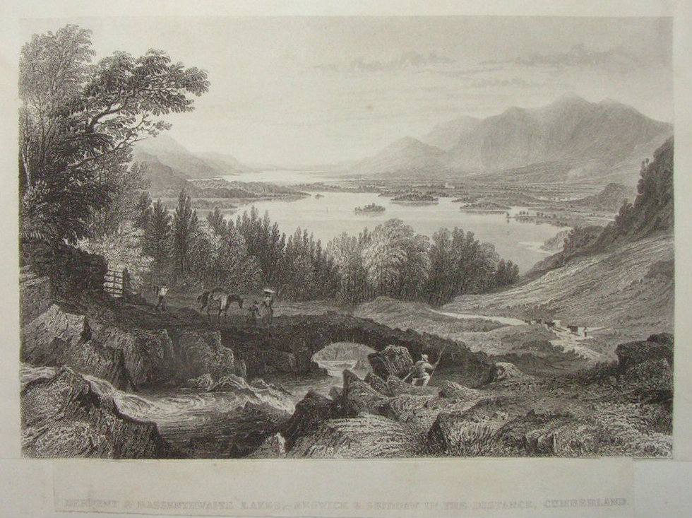 Print - Derwent & Bassenthwaite Lake, Keswick & Skiddaw in the Distance, Cumberland.