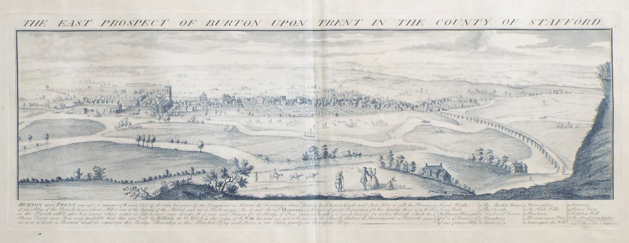 Print - The East Prospect of Burton upon Trent in the County of Stafford. - Buck