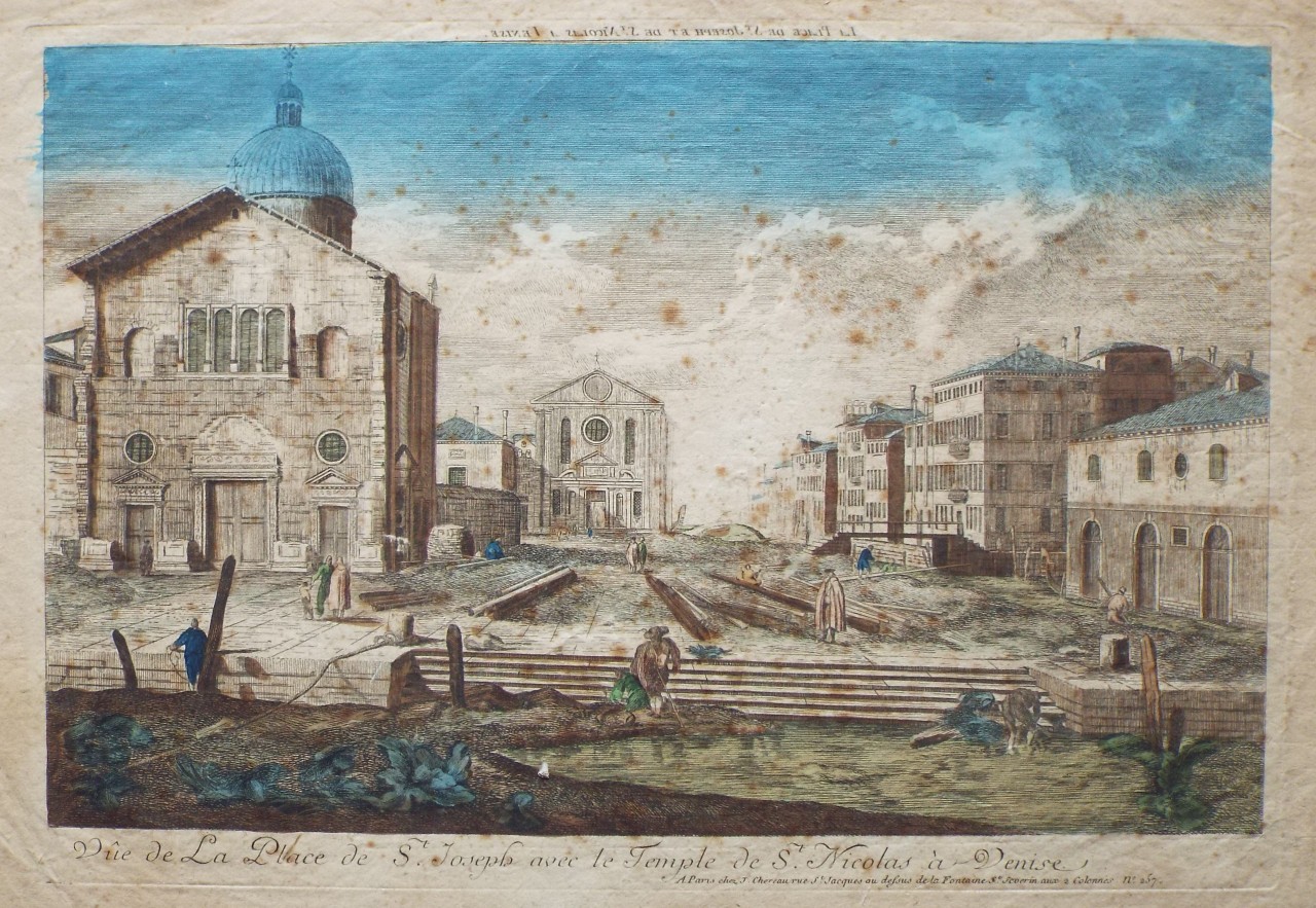 Print - Vue de la Place de St. Joseph avec le Temple de St. Nicolas a Venise