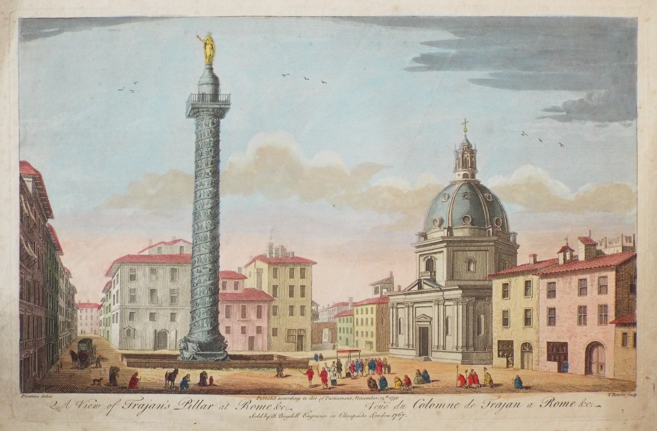 Print - A View of Trajan's Pillar at Rome &c. - Bowles