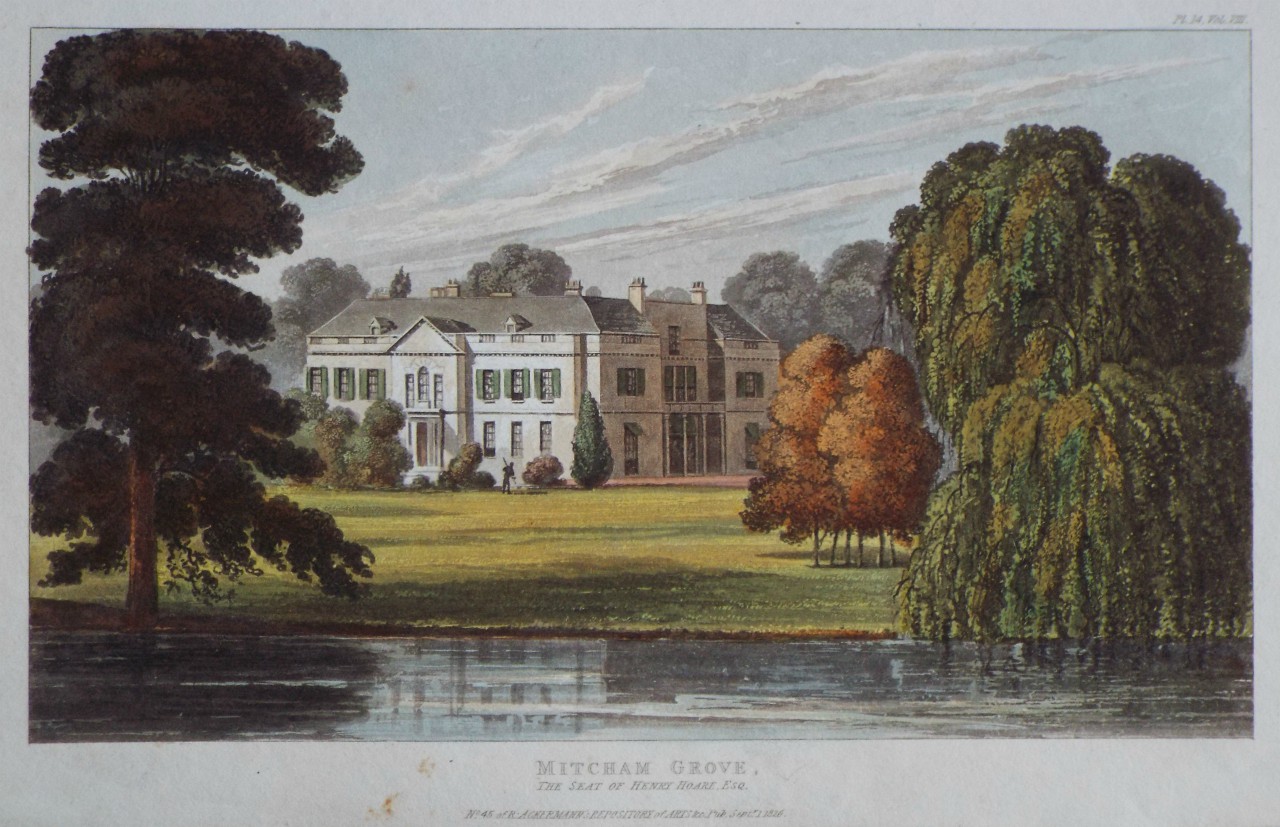 Aquatint - Mitcham Grove, the Seat of Henry Hoare Esq.