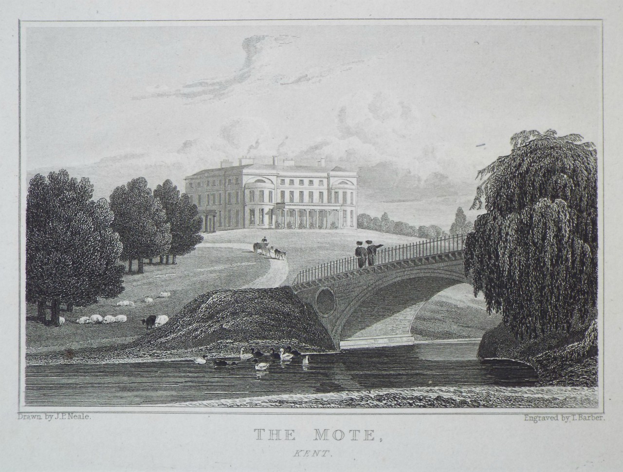 Print - The Mote, Kent. - Barber