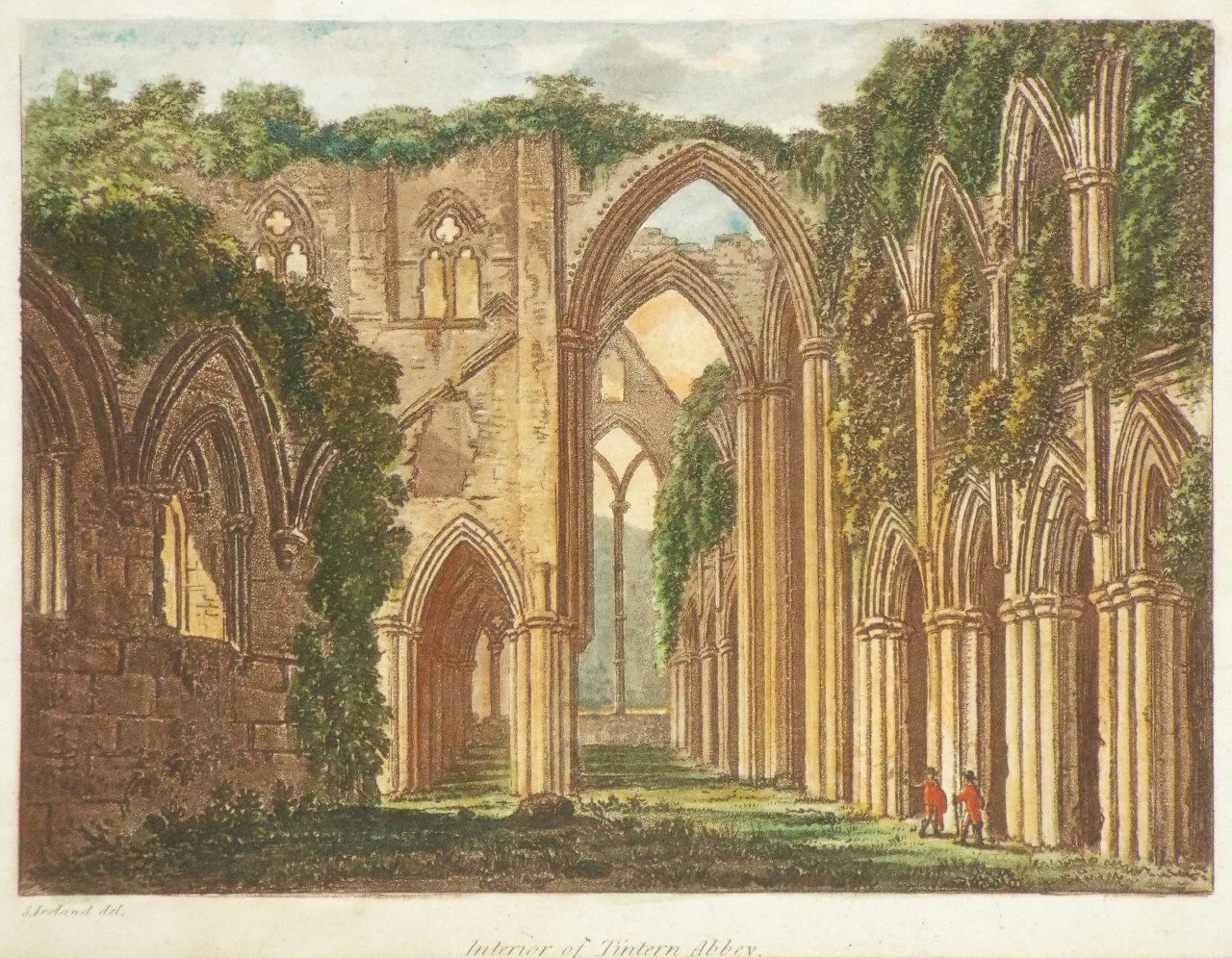 Lithograph - Interior of Tintern Abbey. - Ireland