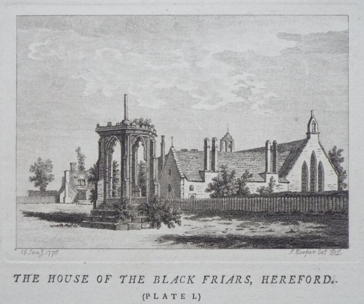 Print - The House of the Black Friars, Hereford. Plate I. - D