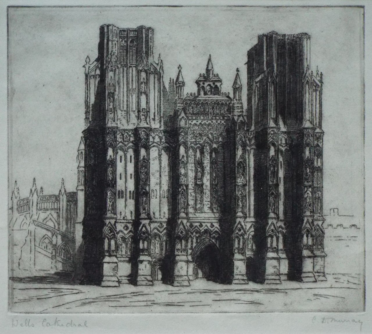 Etching - Wells Cathedral - Murray