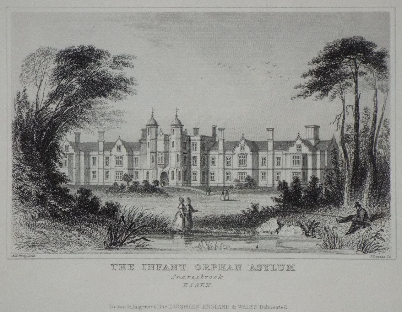 Print - The Infant Orphan Asylum Snaresbrook Essex - Davies