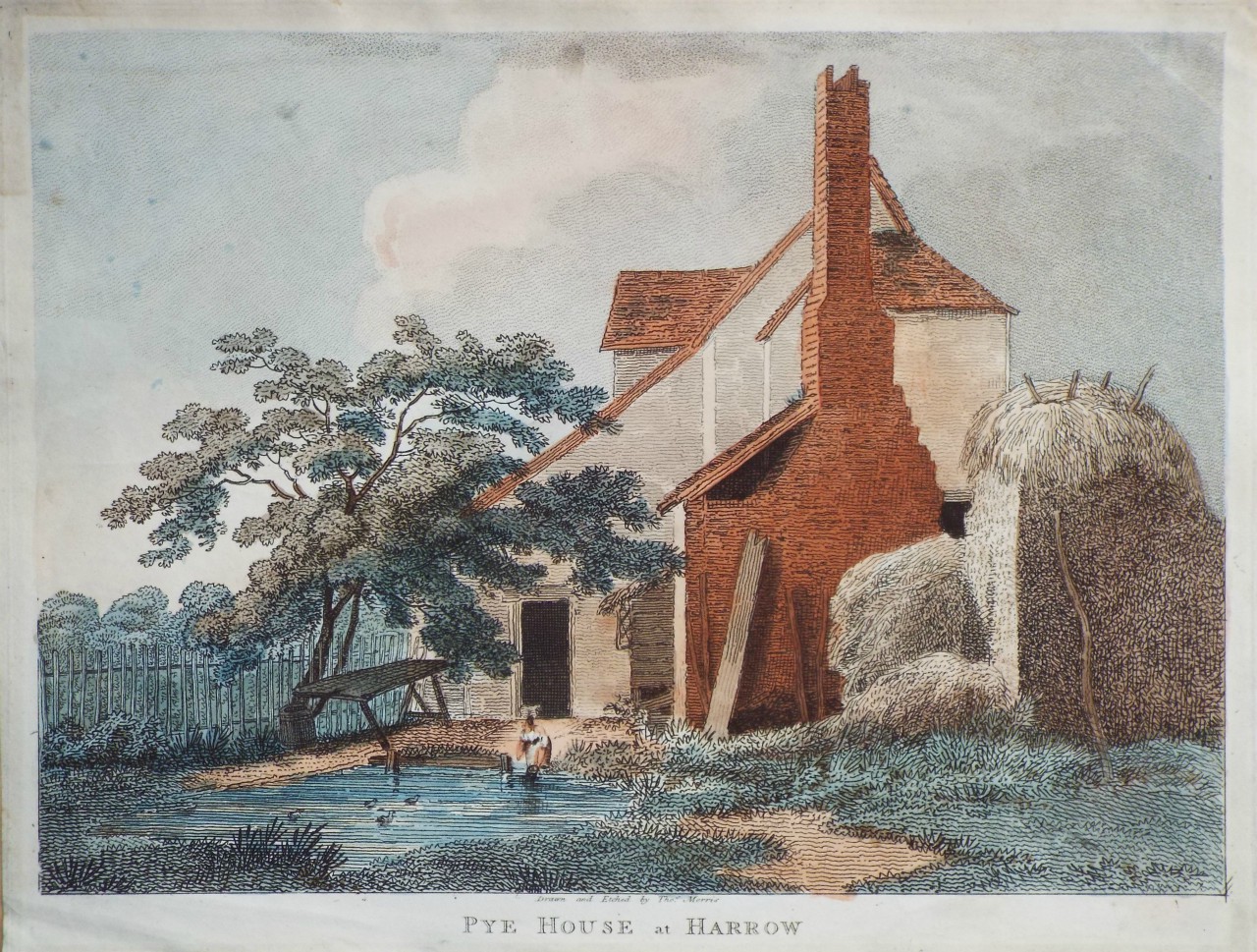 Etching - Pye House at Harrow - Morris