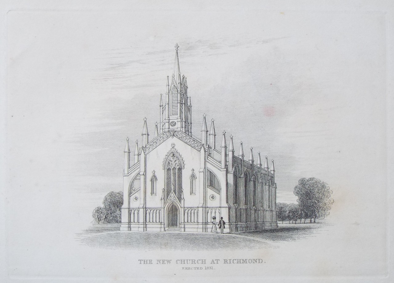 Print - The New Church at Richmond. Erected 1831.