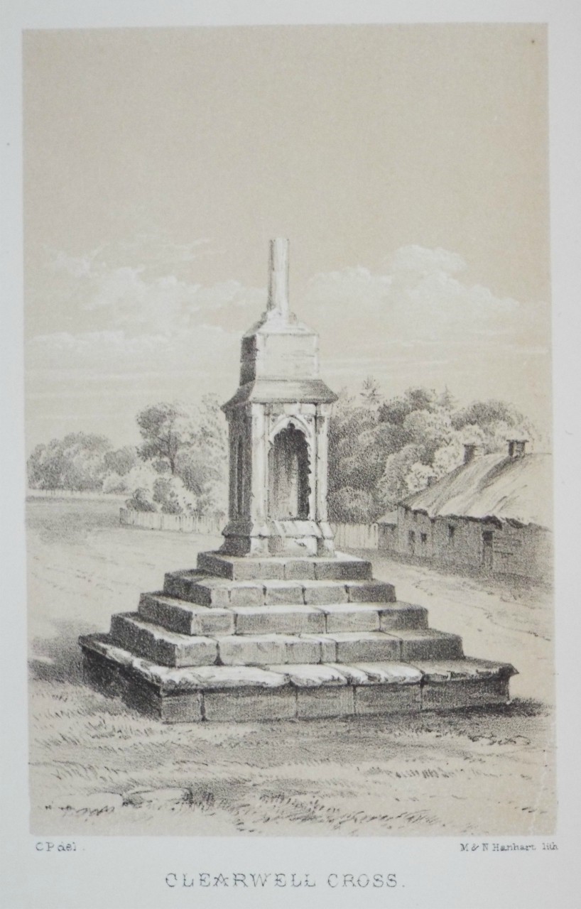 Lithograph - Clearwell Cross. - Hanhart