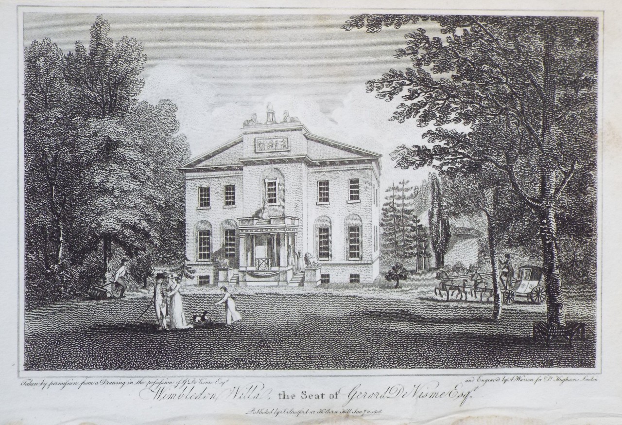 Print - Wimbledon Villa, the Seat of Gerard De Visme Esqr. - 