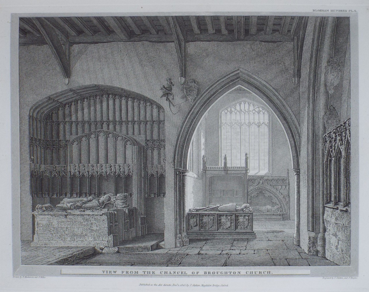 Print - View from the Chancel of Broughton Church, Oxon. - Skelton