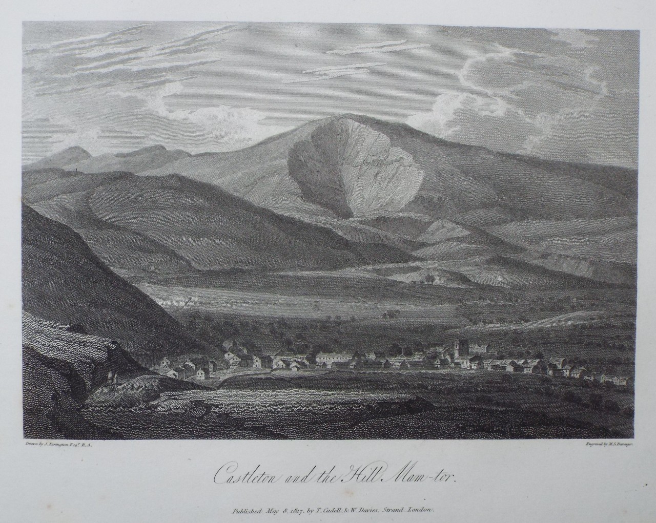 Print - Castleton and the Hill Mam-tor. - Berenger