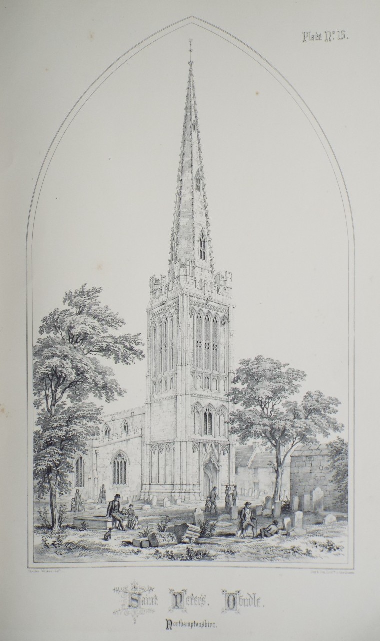 Lithograph - Saint Peter's, Oundle, Northamptonshire.