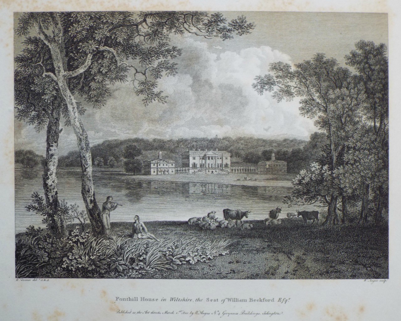 Print - Fonthill House in Wiltshire, the Seat of William Beckford Esqr. - Angus