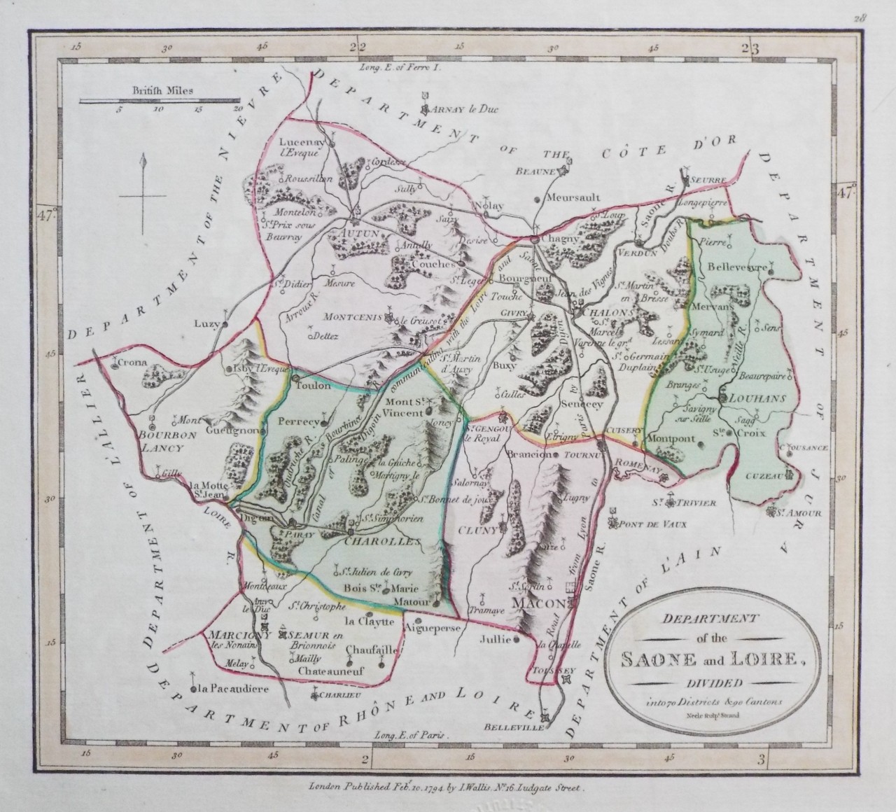 Map of Saone et Loire