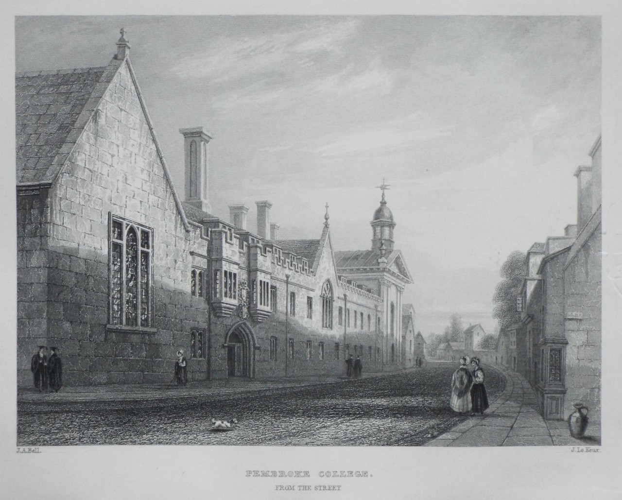 Print - Pembroke College, from the Street. - Le