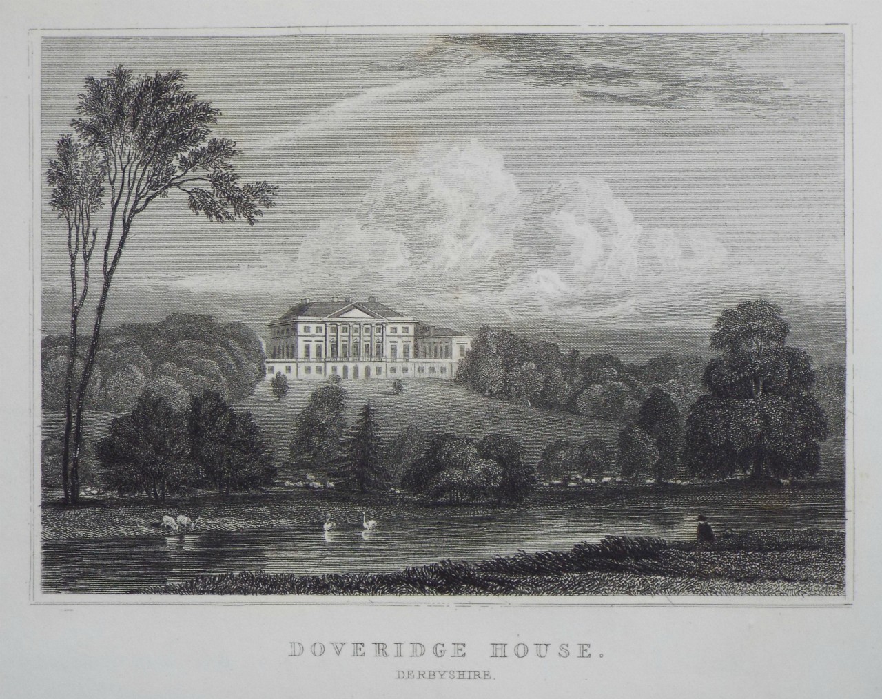 Print - Doveridge House, Derbyshire. - Radclyffe