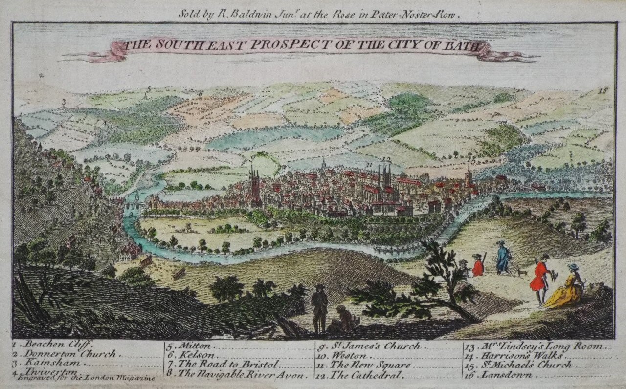 Print - The South East Prospect of the City of Bath.