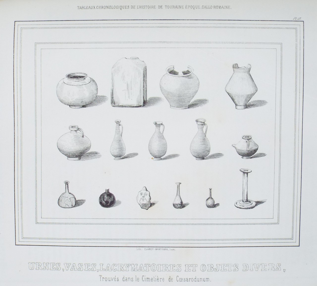 Lithograph - Urnes, Vases, Lacrymatoires et Objets Divers