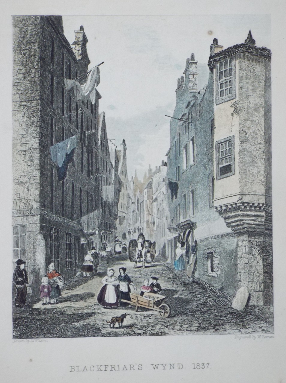 Etching - Blackfriar's Wynd, 1837. - Forrest